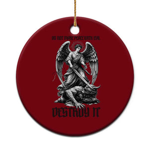 Do Not Make Peace With Evil Ceramic Ornament Archangel Saint Michael TS12 1pc Red Print Your Wear