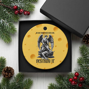 Do Not Make Peace With Evil Ceramic Ornament Archangel Saint Michael TS12 1pc Yellow Cheese Print Your Wear