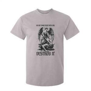 Do Not Make Peace With Evil T Shirt For Kid Archangel Saint Michael TS12 Ice Gray Print Your Wear