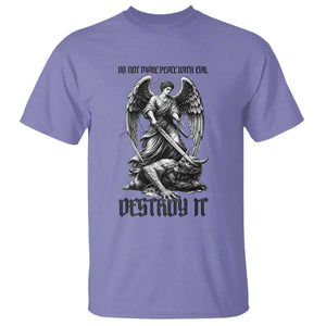 Do Not Make Peace With Evil T Shirt Archangel Saint Michael TS12 Violet Print Your Wear