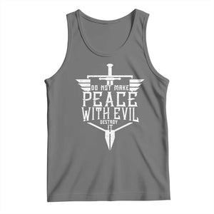 Do Not Make Peace With Evil Tank Top Catholic Protection Gift TS12 Black Heather Print Your Wear