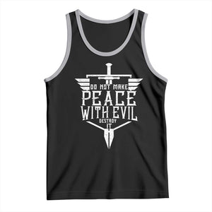 Do Not Make Peace With Evil Tank Top Catholic Protection Gift TS12 Black Athletic Heather Print Your Wear