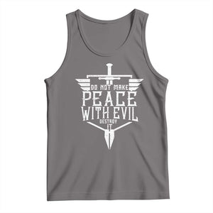 Do Not Make Peace With Evil Tank Top Catholic Protection Gift TS12 Deep Heather Print Your Wear
