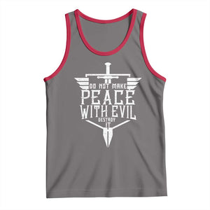 Do Not Make Peace With Evil Tank Top Catholic Protection Gift TS12 Deep Heather Red Print Your Wear