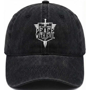 Do Not Make Peace With Evil Washed Cotton Baseball Cap Catholic Protection Gift TS12 Print Your Wear