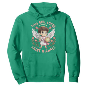 This Girl Loves Saint Michael Hoodie Religious Faith Gift TS12 Irish Green Print Your Wear
