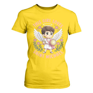 This Girl Loves Saint Michael T Shirt For Women Religious Faith Gift TS12 Daisy Print Your Wear