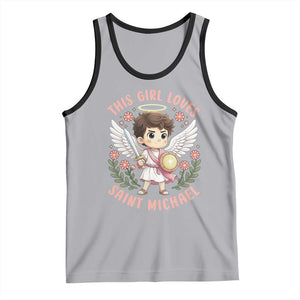 This Girl Loves Saint Michael Tank Top Religious Faith Gift TS12 Athletic Heather Black Print Your Wear