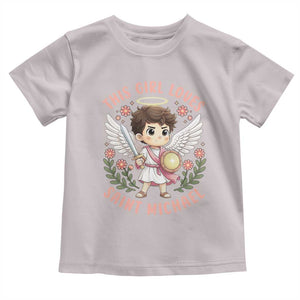 This Girl Loves Saint Michael Toddler T Shirt Religious Faith Gift TS12 Ice Gray Print Your Wear