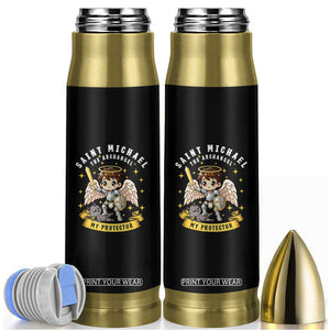 Funny Saint Michael Defeating Satan Bullet Tumbler Religious Faith Gift TS12 Black Print Your Wear