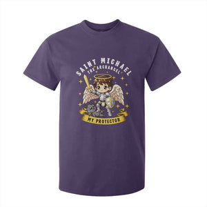 Funny Saint Michael Defeating Satan T Shirt For Kid Religious Faith Gift TS12 Purple Print Your Wear