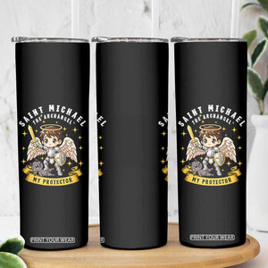 Funny Saint Michael Defeating Satan Skinny Tumbler Religious Faith Gift TS12 Print Your Wear