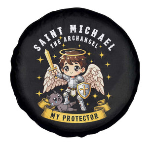 Funny Saint Michael Defeating Satan Spare Tire Cover Religious Faith Gift TS12 Print Your Wear