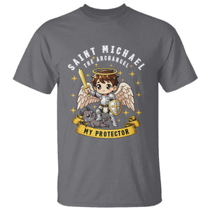 Funny Saint Michael Defeating Satan T Shirt Religious Faith Gift TS12 Charcoal Print Your Wear