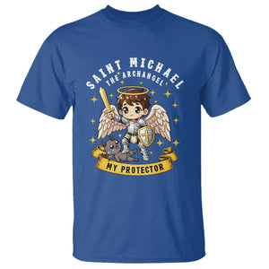 Funny Saint Michael Defeating Satan T Shirt Religious Faith Gift TS12 Royal Blue Print Your Wear