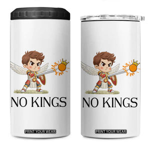 No Kings 4 in 1 Can Cooler Tumbler Funny Saint Michael Topples The Crown TS12 One Size: 16 oz White Print Your Wear