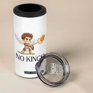 No Kings 4 in 1 Can Cooler Tumbler Funny Saint Michael Topples The Crown TS12 Print Your Wear