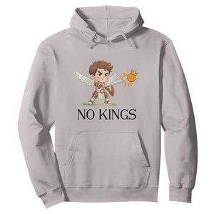 No Kings Hoodie Funny Saint Michael Topples The Crown TS12 Ice Gray Print Your Wear
