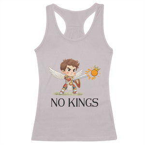No Kings Racerback Tank Top Funny Saint Michael Topples The Crown TS12 Ice Gray Print Your Wear