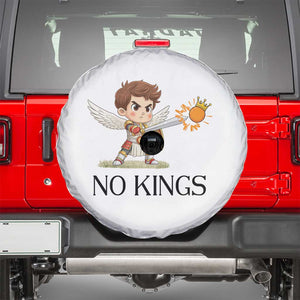 No Kings Spare Tire Cover Funny Saint Michael Topples The Crown TS12 White Print Your Wear