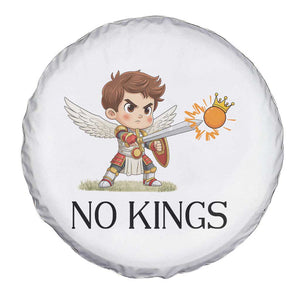 No Kings Spare Tire Cover Funny Saint Michael Topples The Crown TS12 Print Your Wear