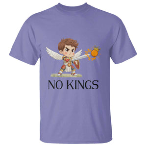 No Kings T Shirt Funny Saint Michael Topples The Crown TS12 Violet Print Your Wear