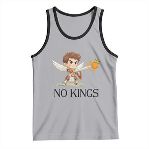 No Kings Tank Top Funny Saint Michael Topples The Crown TS12 Athletic Heather Black Print Your Wear