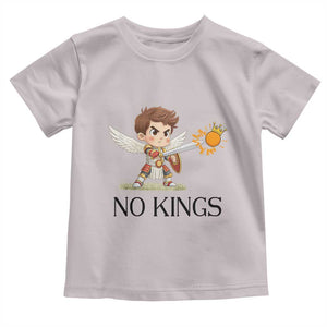 No Kings Toddler T Shirt Funny Saint Michael Topples The Crown TS12 Ice Gray Print Your Wear