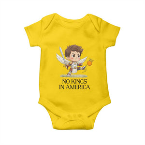 No Kings In America Baby Onesie Funny Saint Michael Kicking Crown TS12 Daisy Print Your Wear