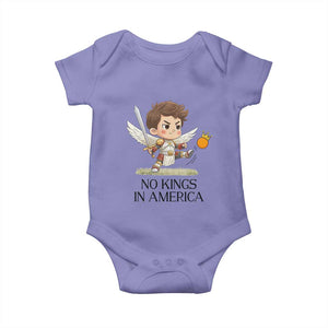 No Kings In America Baby Onesie Funny Saint Michael Kicking Crown TS12 Violet Print Your Wear