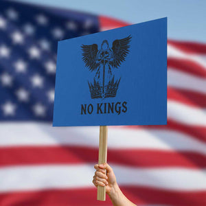 No Kings Protest Sign St Michael Archangel Victory Over Tyranny TS12 Horizontal 18" × 24" Blue Print Your Wear