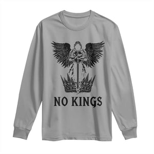 No Kings Long Sleeve Shirt St Michael Archangel Victory Over Tyranny TS12 Sport Gray Print Your Wear