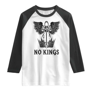 No Kings Raglan Shirt St Michael Archangel Victory Over Tyranny TS12 White Black Print Your Wear