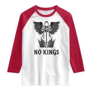 No Kings Raglan Shirt St Michael Archangel Victory Over Tyranny TS12 White Red Print Your Wear