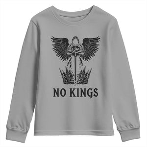 No Kings Youth Sweatshirt St Michael Archangel Victory Over Tyranny TS12 Sport Gray Print Your Wear