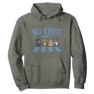 Funny No Kings Cute Forest Animals Hoodie Gift For Animal Lovers TS12 Military Green Print Your Wear