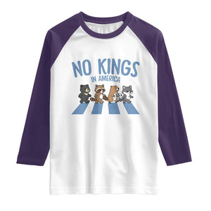 Funny No Kings Cute Forest Animals Raglan Shirt Gift For Animal Lovers TS12 White Purple Print Your Wear