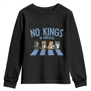 Funny No Kings Cute Forest Animals Youth Sweatshirt Gift For Animal Lovers TS12 Black Print Your Wear