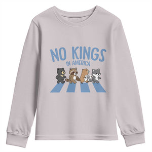 Funny No Kings Cute Forest Animals Youth Sweatshirt Gift For Animal Lovers TS12 Ice Gray Print Your Wear