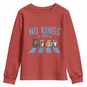 Funny No Kings Cute Forest Animals Youth Sweatshirt Gift For Animal Lovers TS12 Red Print Your Wear