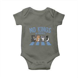 Funny Political No Kings In America Baby Onesie Gift For Animal Lovers TS12 Military Green Print Your Wear