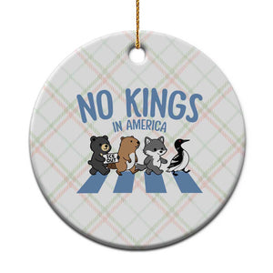 Funny Political No Kings In America Ceramic Ornament Gift For Animal Lovers TS12 1pc Christmas Plaid Print Your Wear