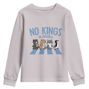 Funny Political No Kings In America Youth Sweatshirt Gift For Animal Lovers TS12 Ice Gray Print Your Wear