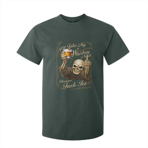 Skeleton Whiskey T Shirt For Kid I Will Take My Whiskey Neat No Ice TS12 Dark Forest Green Print Your Wear