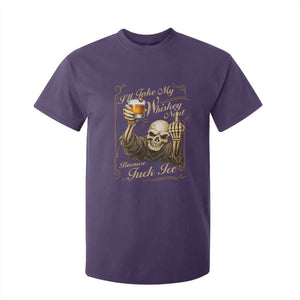 Skeleton Whiskey T Shirt For Kid I Will Take My Whiskey Neat No Ice TS12 Purple Print Your Wear