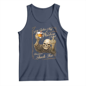 Skeleton Whiskey Tank Top I Will Take My Whiskey Neat No Ice TS12 Navy Print Your Wear