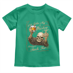 Skeleton Whiskey Toddler T Shirt I Will Take My Whiskey Neat No Ice TS12 Irish Green Print Your Wear