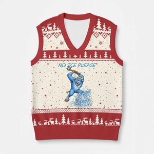 No Ice Please V-Neck Knit Sweater Vest Funny Babe The Blue Ox Minnesota Folklore TS12 Beige Red Print Your Wear