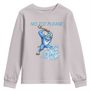 No Ice Please Youth Sweatshirt Funny Babe The Blue Ox Minnesota Folklore TS12 Ice Gray Print Your Wear