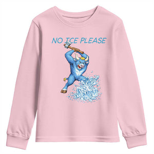 No Ice Please Youth Sweatshirt Funny Babe The Blue Ox Minnesota Folklore TS12 Light Pink Print Your Wear